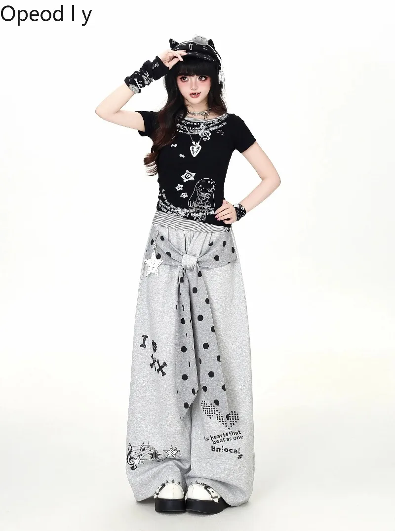 Japanese Fashion Polka Dot Bow Fake Two Pieces High Waist Drape Loose Trousers Fashion High Waist Thin Casual Sweatpants Women
Japanese Fashion Polka Dot Bow Fake Two Pieces High Waist Drape Loose Trousers Fashion High Waist Thin Casual Sweatpants Women