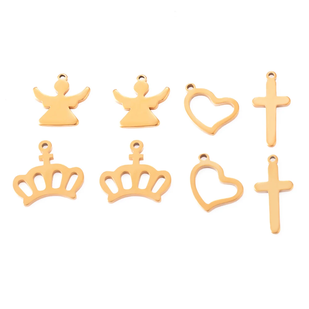 20pcs/lot Stainless Steel Angel Crown Cross Heart Charms Pendant for DIY Bracelet Anklet Earring Jewelry Making Supplies
20pcs/lot Stainless Steel Angel Crown Cross Heart Charms Pendant for DIY Bracelet Anklet Earring Jewelry Making Supplies