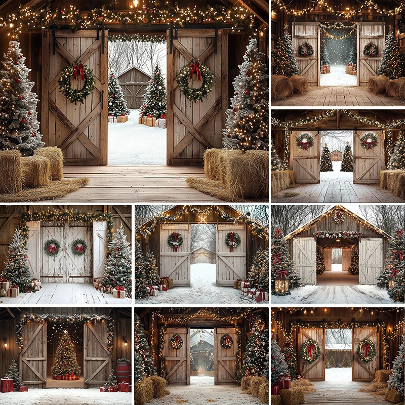 LS Photography Background Winter Christmas Barn Wood Door Snow Xmas Tree Kids Family Portrait Decor Backdrop Photo Studio
LS Photography Background Winter Christmas Barn Wood Door Snow Xmas Tree Kids Family Portrait Decor Backdrop Photo Studio