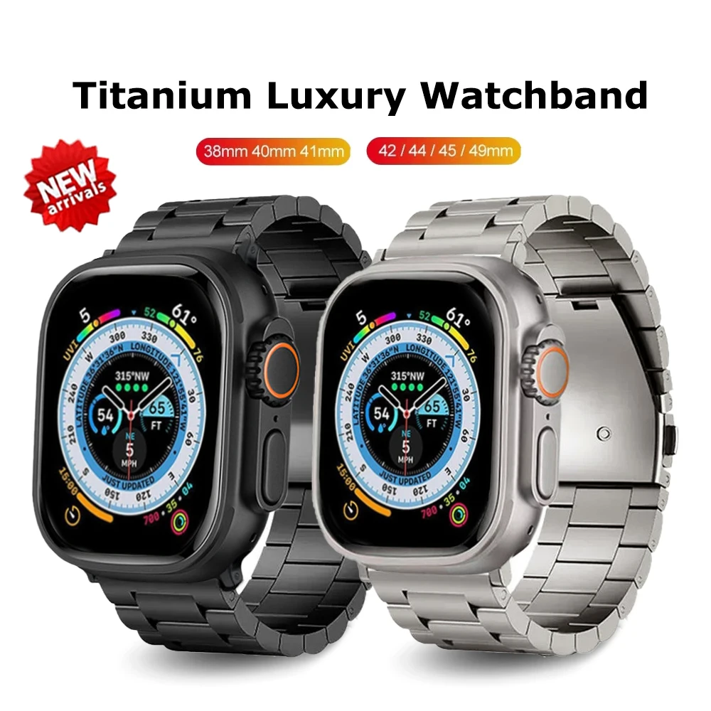 Ремешок титановый для Apple Watch Ultra 49 мм 44 мм 42 45 мм 41 мм 40 мм, роскошный браслет для наручных часов iWatch Series 8 se 7 6 5 3 4
Ремешок титановый для Apple Watch Ultra 49 мм 44 мм 42 45 мм 41 мм 40 мм, роскошный браслет для наручных часов iWatch Series 8 se 7 6 5 3 4