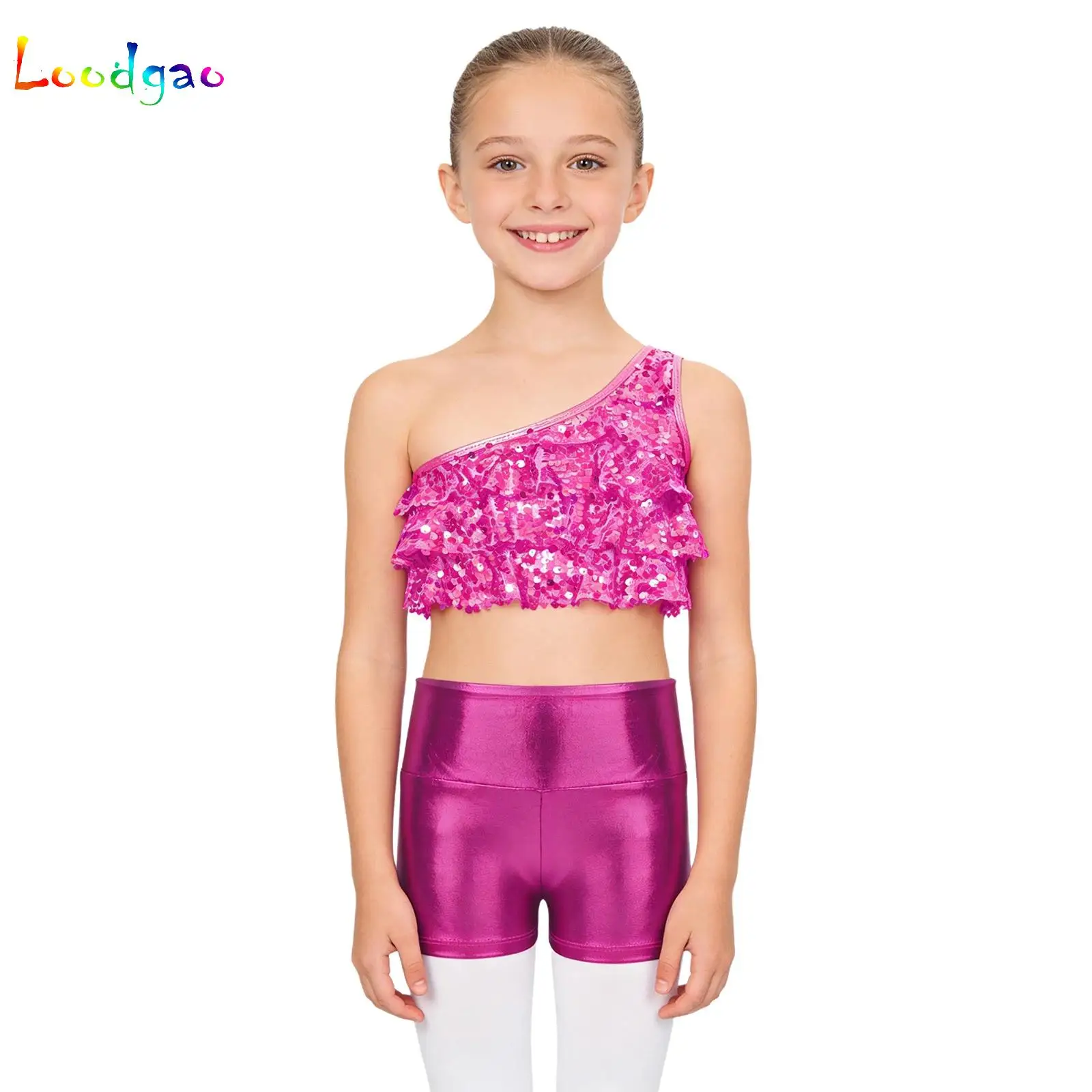 Kids Girls Party Set Dance Dresses Latin Jazz Modern Dance Show Costume Sequin Long Sleeve Crop Tops and Shorts Cheer Dancewear
Kids Girls Party Set Dance Dresses Latin Jazz Modern Dance Show Costume Sequin Long Sleeve Crop Tops and Shorts Cheer Dancewear