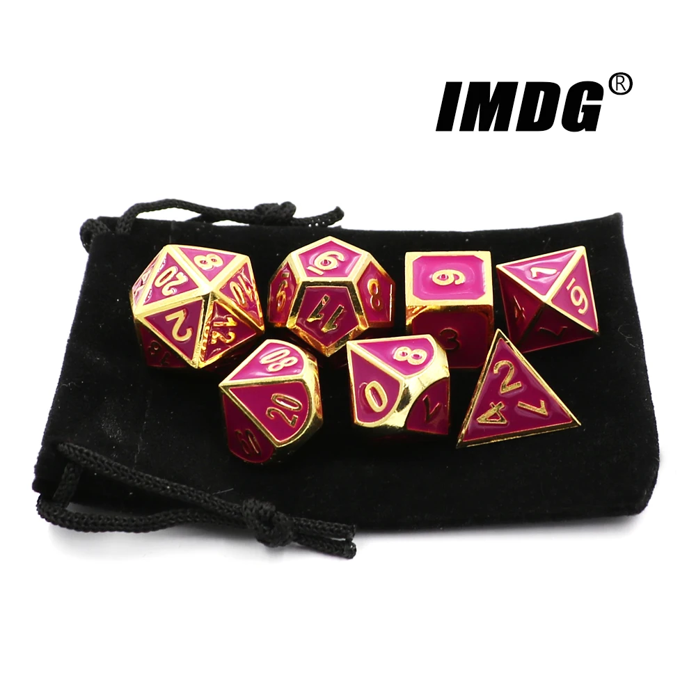 IMDG 7 шт./компл. креативные игровые кости для ролевых игр, многогранные металлические кости, новый шрифт DND, эмаль, золотой, черный цвет, цифровые игровые кости
IMDG 7 шт./компл. креативные игровые кости для ролевых игр, многогранные металлические кости, новый шрифт DND, эмаль, золотой, черный цвет, цифровые игровые кости