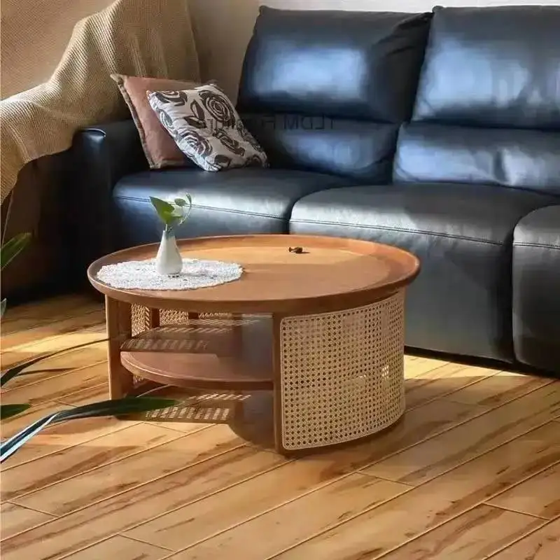 Coffee Rattan Household Designer Tables Round Home Wood Solid Side Coffee Table Table Retro for Living Room Furniture
Coffee Rattan Household Designer Tables Round Home Wood Solid Side Coffee Table Table Retro for Living Room Furniture