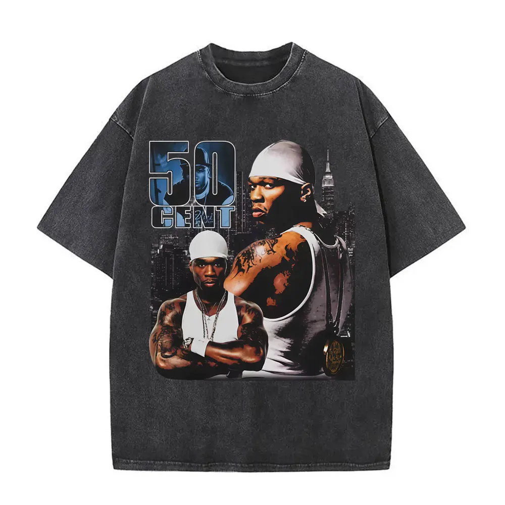 Washed Vintage Rapper 50 Cent Curtis Graphic T-shirt Men Hip Hop Retro Oversized Short Sleeve T Shirt Male Fashion Trend Tshirt
Washed Vintage Rapper 50 Cent Curtis Graphic T-shirt Men Hip Hop Retro Oversized Short Sleeve T Shirt Male Fashion Trend Tshirt