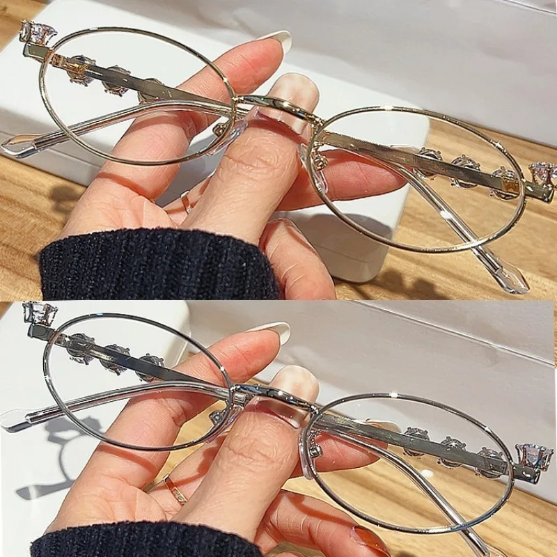 Retro Small Oval Metal Frame Glasses Y2K Rhinestone Diamonds Eyeglasses Women Men Anti Blue Light Glasses Eyewear Accessories
Retro Small Oval Metal Frame Glasses Y2K Rhinestone Diamonds Eyeglasses Women Men Anti Blue Light Glasses Eyewear Accessories