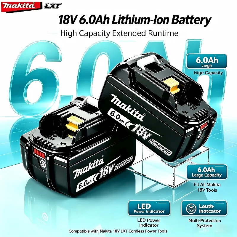 Makita 6Ah original Battery compatible Makita 18V power tools DDF487 DGA404 DTW700 DTD173 DHP487 Lithium-ion Battery replacement
Makita 6Ah original Battery compatible Makita 18V power tools DDF487 DGA404 DTW700 DTD173 DHP487 Lithium-ion Battery replacement