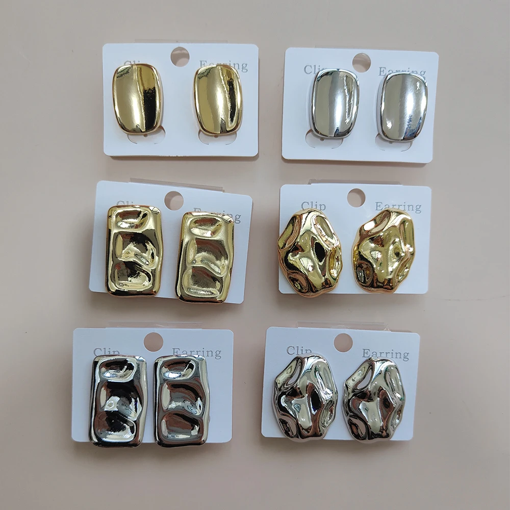 Ear Clip for Women Fashion Jewelry Accessories Geometric Silver Gold Color Metal Hammered Clip-On Earrings without Piercing Hole
Ear Clip for Women Fashion Jewelry Accessories Geometric Silver Gold Color Metal Hammered Clip-On Earrings without Piercing Hole