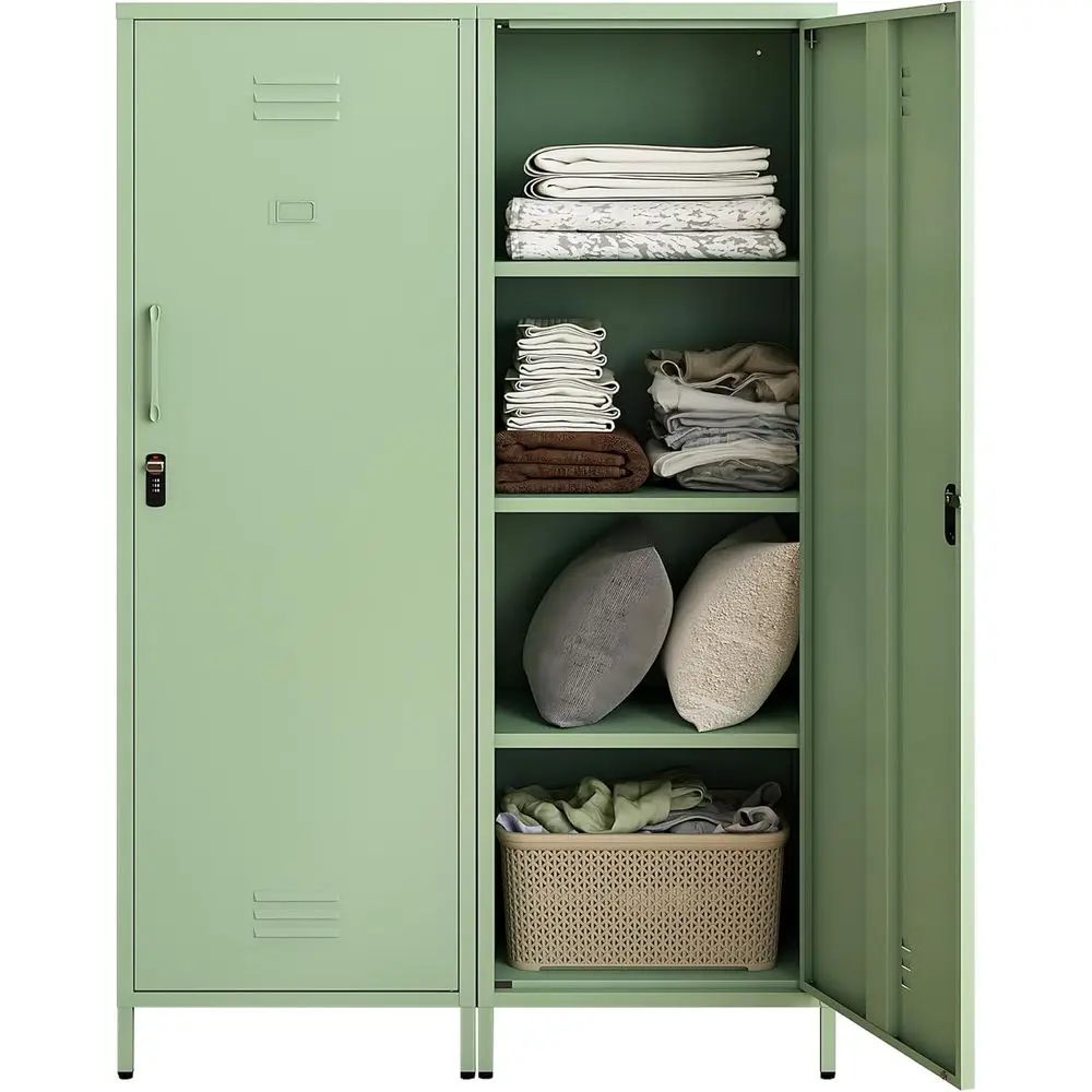 Green 59 High Metal Locker Cabinet with Adjustable Shelves for Kids Snacks, School, Home, and Office Use
Green 59 High Metal Locker Cabinet with Adjustable Shelves for Kids Snacks, School, Home, and Office Use