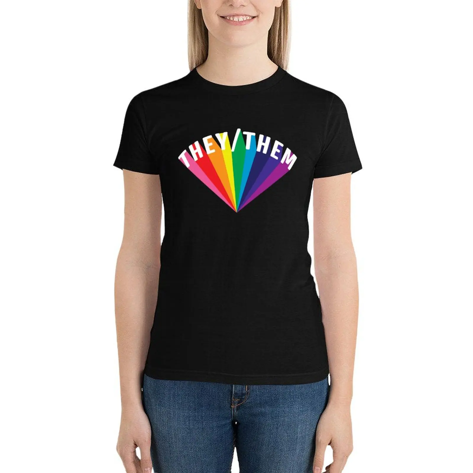 They/Them Pronouns Rainbow Burst T-Shirt aesthetic clothes tees funny t shirt for Women
They/Them Pronouns Rainbow Burst T-Shirt aesthetic clothes tees funny t shirt for Women