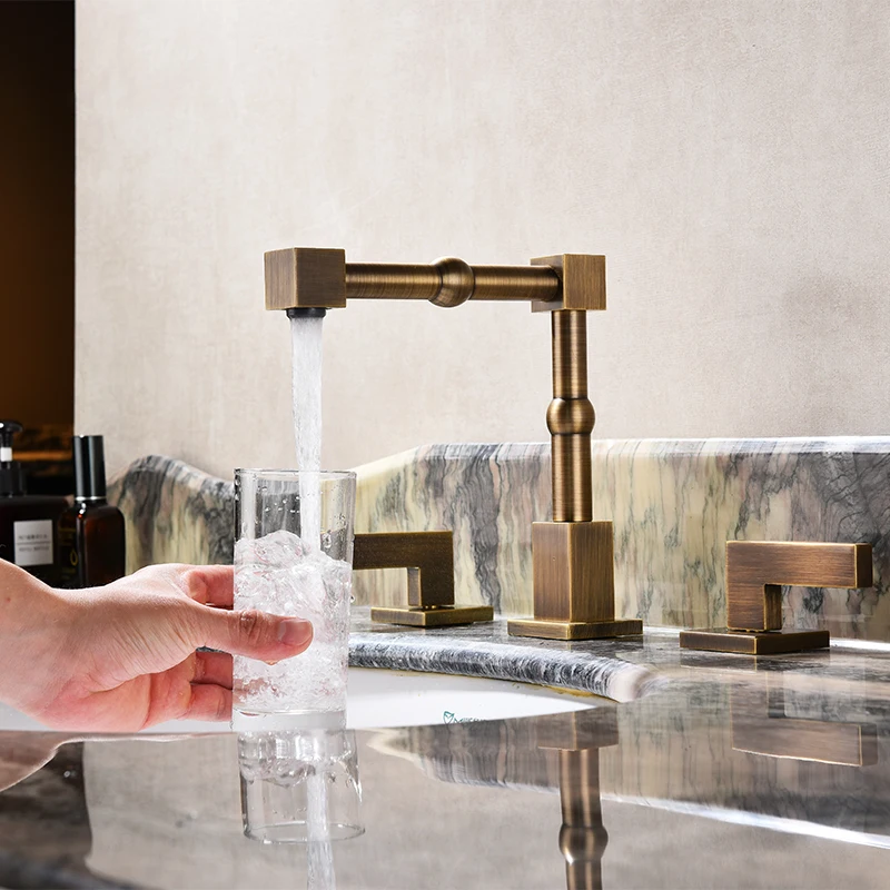 Antique Deck Mounted 3 Hole Square Bathroom Basin Sink Faucet Double Handle Hot And Cold Mixer Taps Bathroom Sink Faucet
Antique Deck Mounted 3 Hole Square Bathroom Basin Sink Faucet Double Handle Hot And Cold Mixer Taps Bathroom Sink Faucet