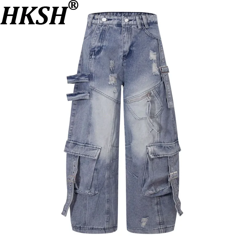 HKSH Spring Autumn New Men Retro Heavy Frayed Multi-pocket Patchwork Jeans Hip Hop Chic Safari Style Casual Denim Pants HK12106
HKSH Spring Autumn New Men Retro Heavy Frayed Multi-pocket Patchwork Jeans Hip Hop Chic Safari Style Casual Denim Pants HK12106