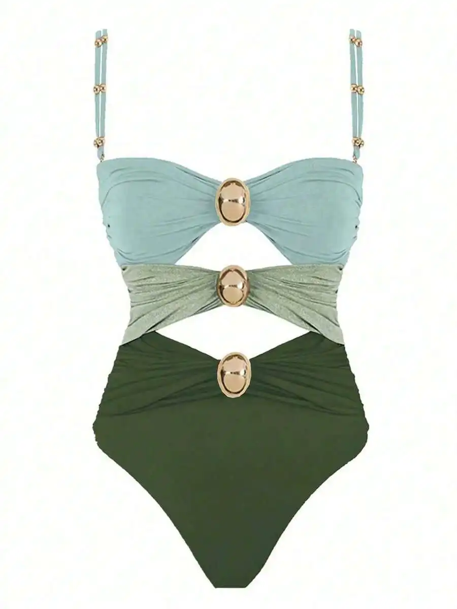 Womens Hollow Out Metal Decor One Piece Swimsuit Beach Vacation Summer
Womens Hollow Out Metal Decor One Piece Swimsuit Beach Vacation Summer