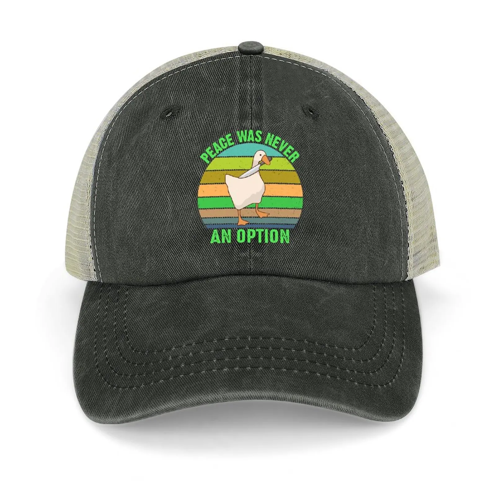Vintage Peace Was Never An Option Funny Goose with Knife Baseball Cap |-F-| black beach hat Baseball Men Women's
Vintage Peace Was Never An Option Funny Goose with Knife Baseball Cap |-F-| black beach hat Baseball Men Women's
