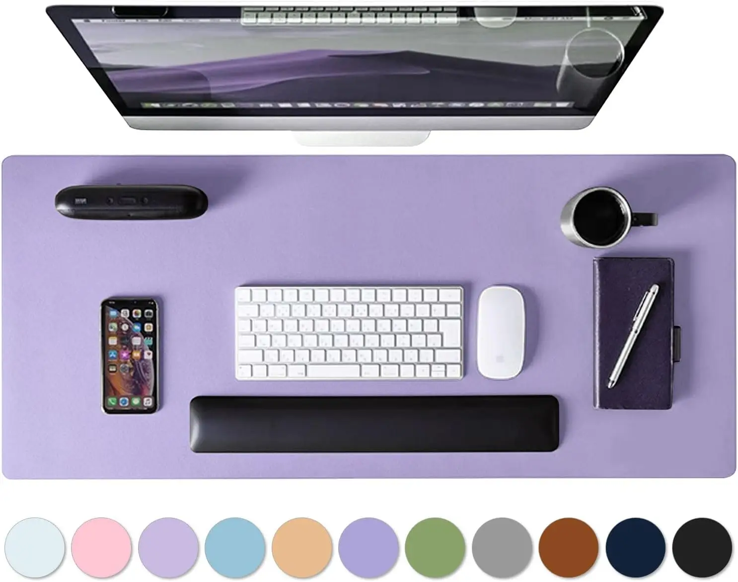 Large PU Leather Desk Mat, Non-Slip Mouse Pad for Keyboard and Laptop, Waterproof Desk Blotter Pad for Writing, Taro Purple
Large PU Leather Desk Mat, Non-Slip Mouse Pad for Keyboard and Laptop, Waterproof Desk Blotter Pad for Writing, Taro Purple