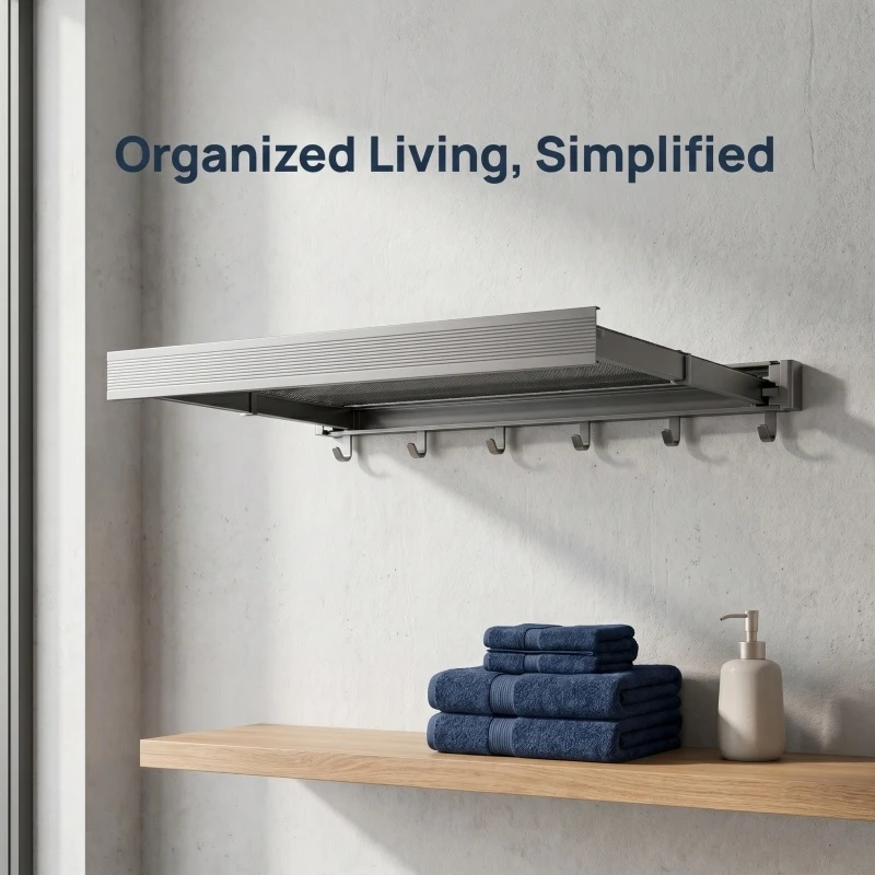 Wall Mounted Foldable Hat & Clothes Rack - Space Saving Organizer with Multi-Hooks for Bathroom, Balcony and Entryway Storage
Wall Mounted Foldable Hat & Clothes Rack - Space Saving Organizer with Multi-Hooks for Bathroom, Balcony and Entryway Storage