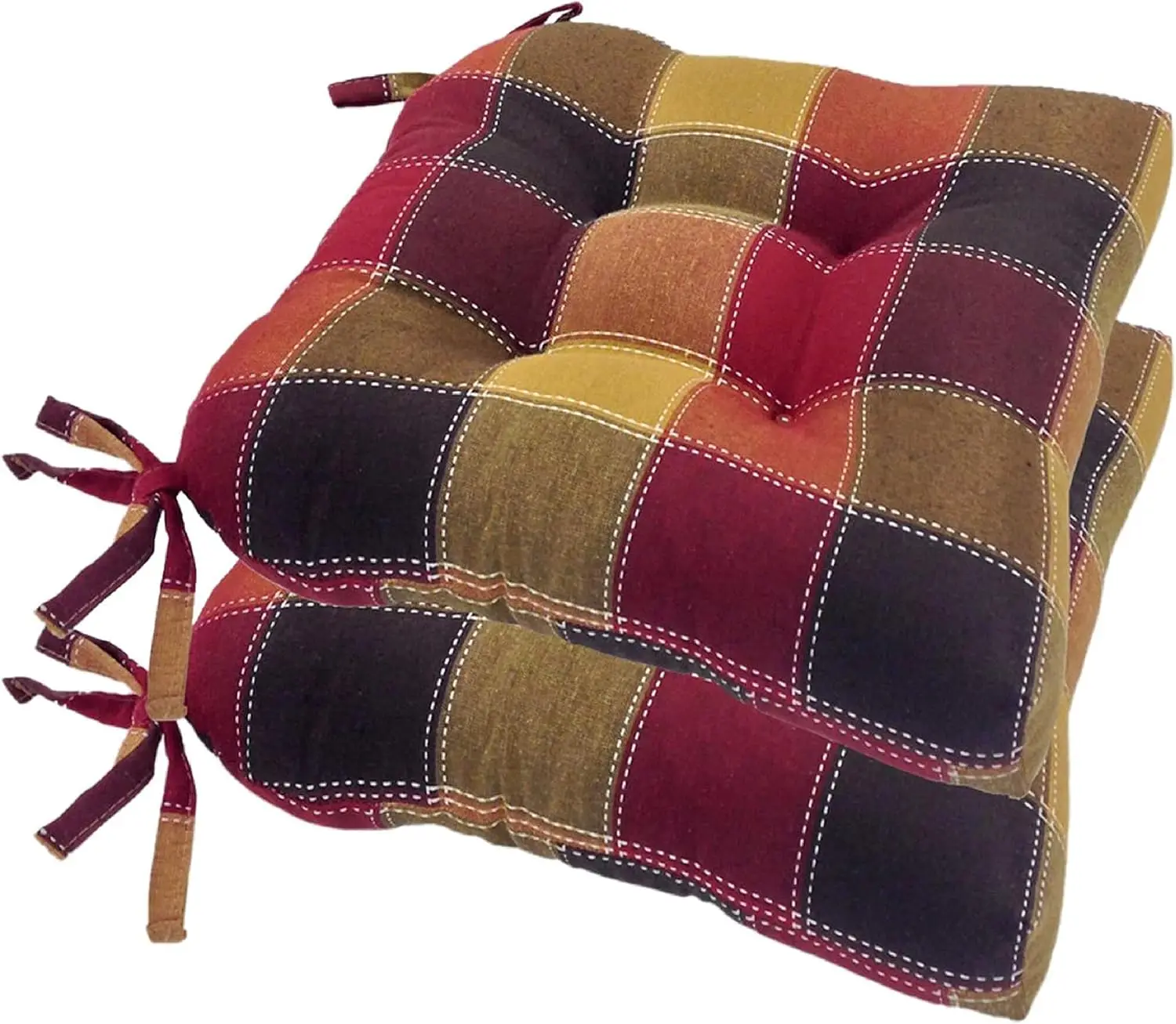 Chair Cushions For Dining Chairs, Set Of 4 - Fiber Filled, Plaid Woven With Tiebacks - Durable Thi Seat Cushions For Kitchen,
Chair Cushions For Dining Chairs, Set Of 4 - Fiber Filled, Plaid Woven With Tiebacks - Durable Thi Seat Cushions For Kitchen,