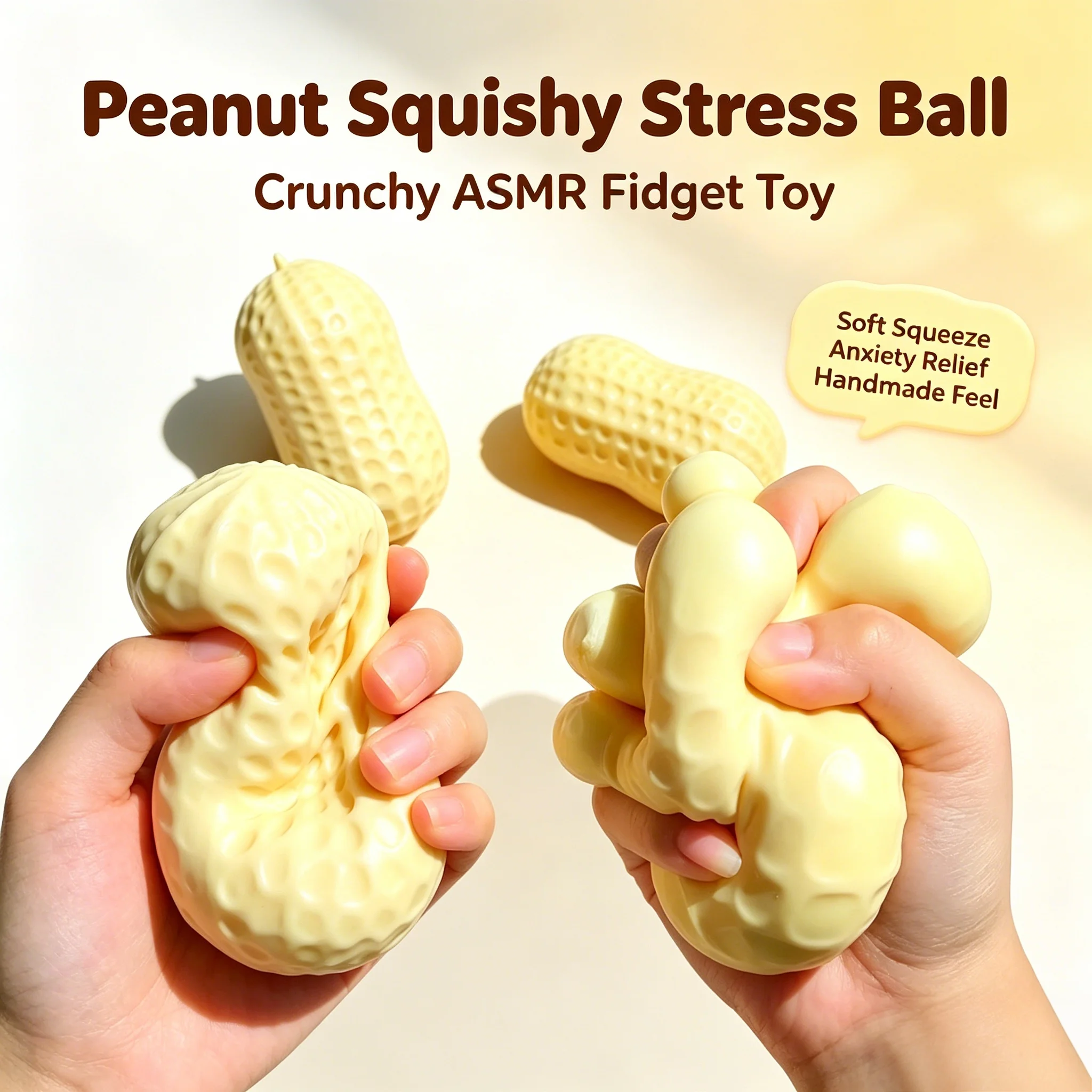 Peanut Squishy Crunchy Stress Ball Buttery Soft Handmade Squeeze Fidget Toy ASMR Sensory Toy ASMR Decompression Toys For Adults
Peanut Squishy Crunchy Stress Ball Buttery Soft Handmade Squeeze Fidget Toy ASMR Sensory Toy ASMR Decompression Toys For Adults