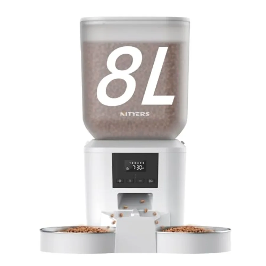 Automatic Cat Feeder for 2 Cats 8L Large Capacity Dispenser with LCD Screen Dual Food Trays Timed Feeding 50 Portions/6 Meals D
Automatic Cat Feeder for 2 Cats 8L Large Capacity Dispenser with LCD Screen Dual Food Trays Timed Feeding 50 Portions/6 Meals D