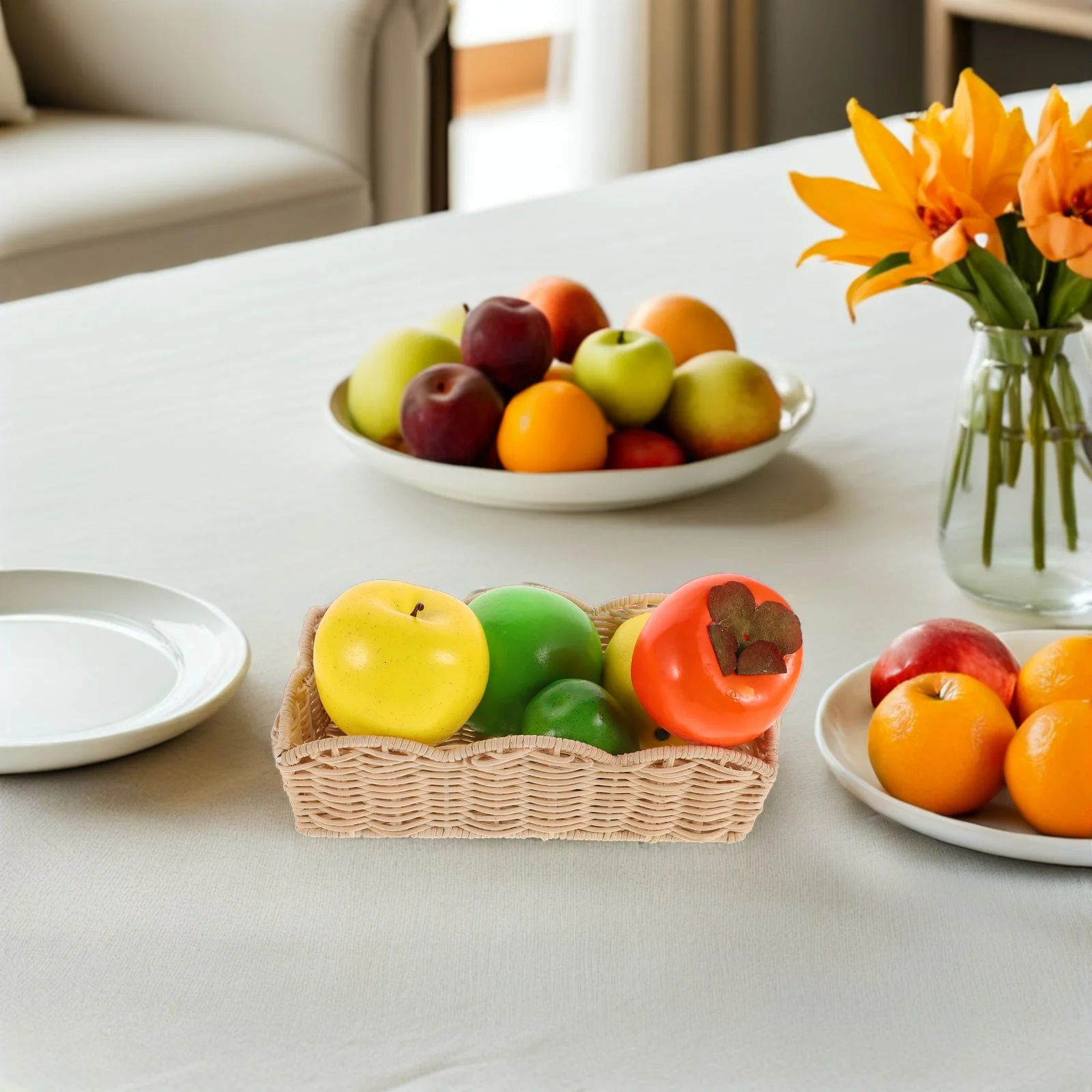 1pcs Imitation Rattan Basket Large Capacity Bread Serving Wicker Plate Decorative Fruit Bowl Decorative Bowl Kitchen Barware
1pcs Imitation Rattan Basket Large Capacity Bread Serving Wicker Plate Decorative Fruit Bowl Decorative Bowl Kitchen Barware
