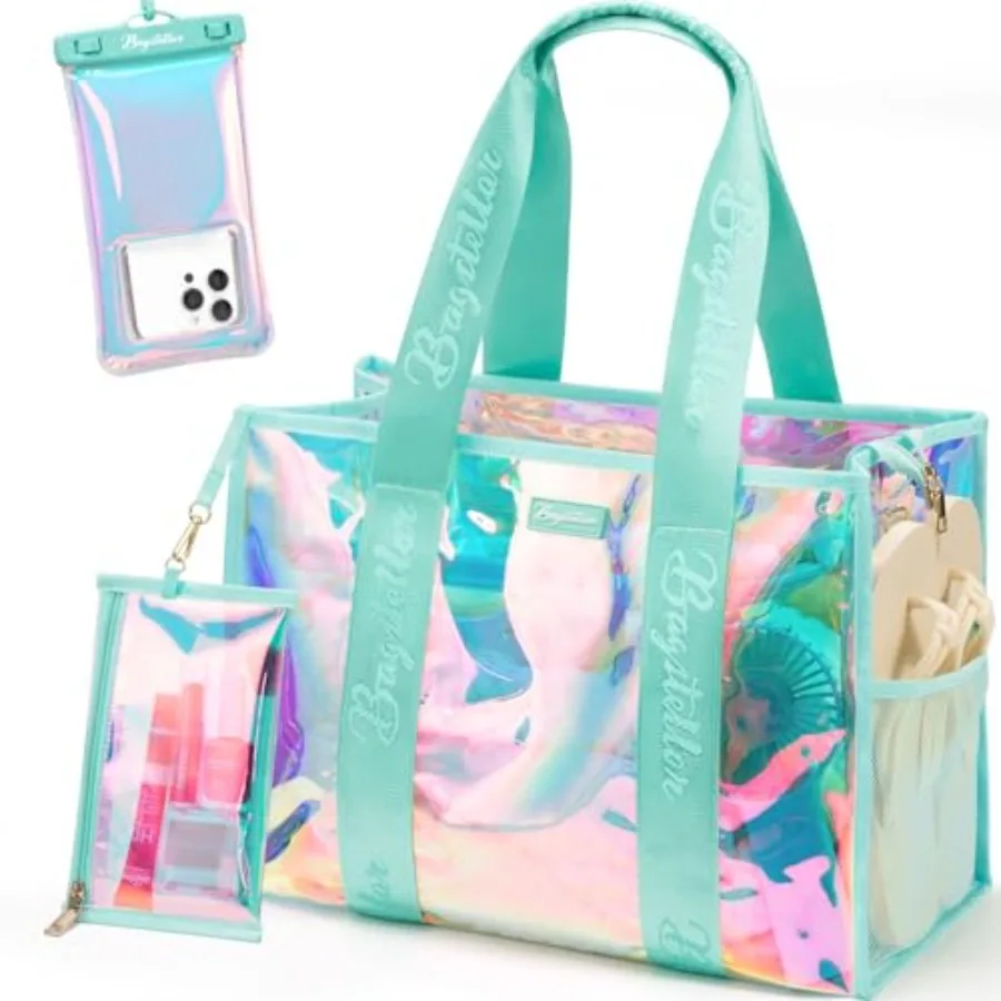 Bagstellar Iridescent Beach Tote Bags for Women, Large Zipper Beach Pool Swim Bag with Makeup Bag and Waterproof Phone Pouch Wa
Bagstellar Iridescent Beach Tote Bags for Women, Large Zipper Beach Pool Swim Bag with Makeup Bag and Waterproof Phone Pouch Wa