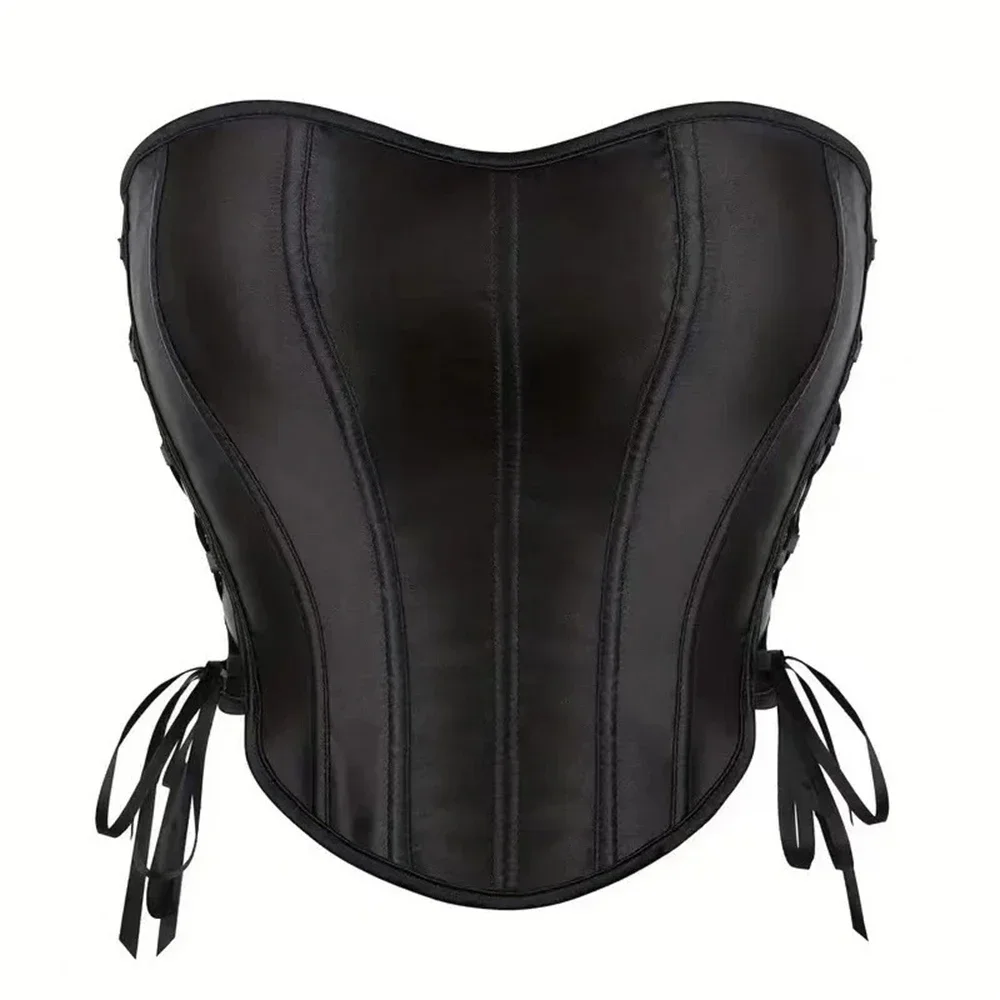 Women Black Satin Summer Sexy Overbust Corset Strapless Slimming Lingerie Shaper Side Lace-up Bustiers Crop Top
Women Black Satin Summer Sexy Overbust Corset Strapless Slimming Lingerie Shaper Side Lace-up Bustiers Crop Top