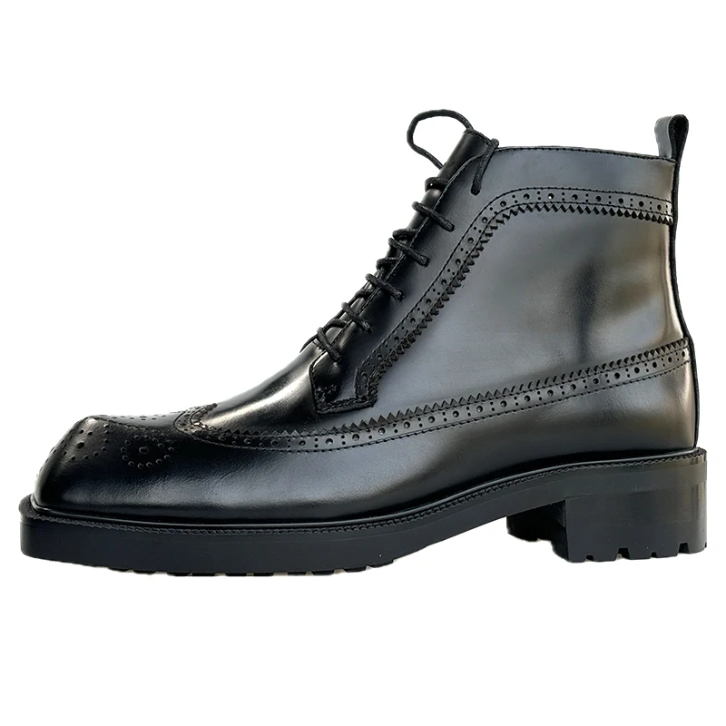 Новые британские высокие ботинки дерби из натуральной кожи с толстой подошвой и носком, мужские модные ботильоны из воловьей кожи на шнуровке
Новые британские высокие ботинки дерби из натуральной кожи с толстой подошвой и носком, мужские модные ботильоны из воловьей кожи на шнуровке