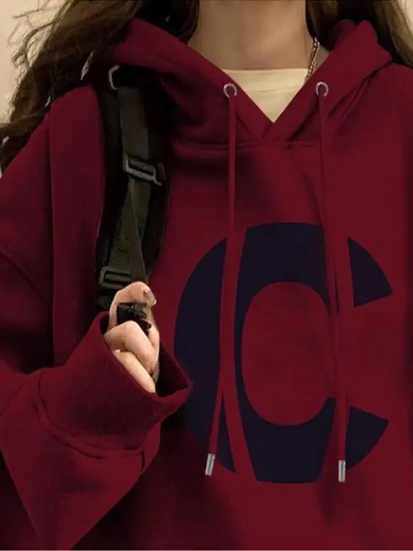 plus Size Hoodie Sweatirt ex Red Print Fce Lined Loose Fit American Lazy Sle Autumn Winter Cotton Blend Top
plus Size Hoodie Sweatirt ex Red Print Fce Lined Loose Fit American Lazy Sle Autumn Winter Cotton Blend Top