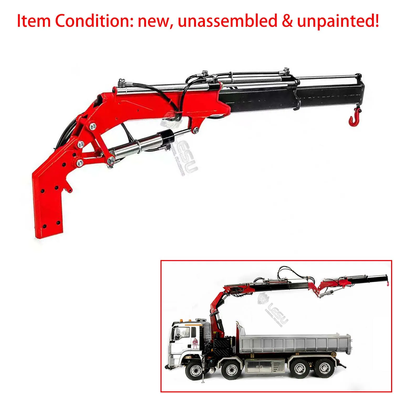 LESU RC 1/14 Hydraulic Dump Luffing Jib Crane For Truck Remote Control Vehicle TAMIYAYA Model KIT Unassembled Car Part TH22926
LESU RC 1/14 Hydraulic Dump Luffing Jib Crane For Truck Remote Control Vehicle TAMIYAYA Model KIT Unassembled Car Part TH22926