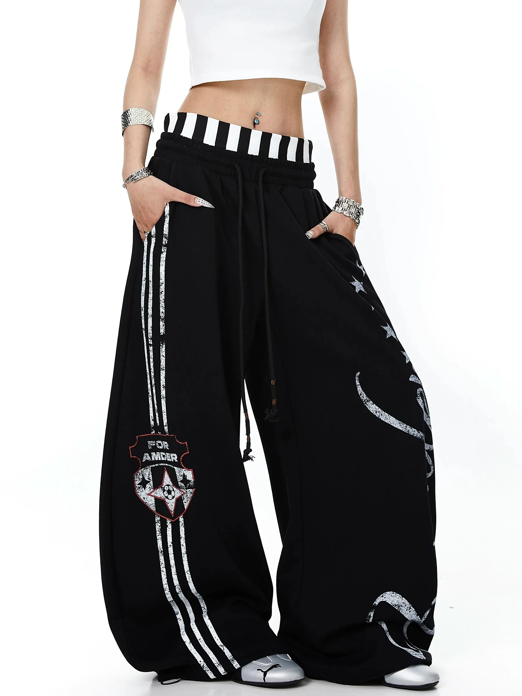American Style Casual Pants Striped Double Waist Blade Pants Unisex Loose Versatile Dance Sweatpants Breathable Comfortable
American Style Casual Pants Striped Double Waist Blade Pants Unisex Loose Versatile Dance Sweatpants Breathable Comfortable