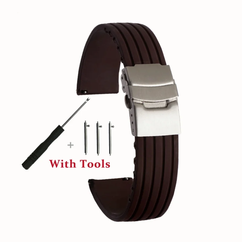 18mm 20mm 22mm 24mm Quick Release Silicone Watch Strap Stainless Steel Folding Watch Buckle Watch Band Accessories with Tool
18mm 20mm 22mm 24mm Quick Release Silicone Watch Strap Stainless Steel Folding Watch Buckle Watch Band Accessories with Tool