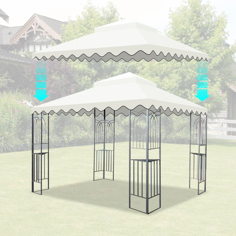 Outdoor Patio Gazebo Replacement Canopy Double Tiered Gazebo Tent Roof Top Cover Only Wavy Border Frame Not Include Beige
Outdoor Patio Gazebo Replacement Canopy Double Tiered Gazebo Tent Roof Top Cover Only Wavy Border Frame Not Include Beige
