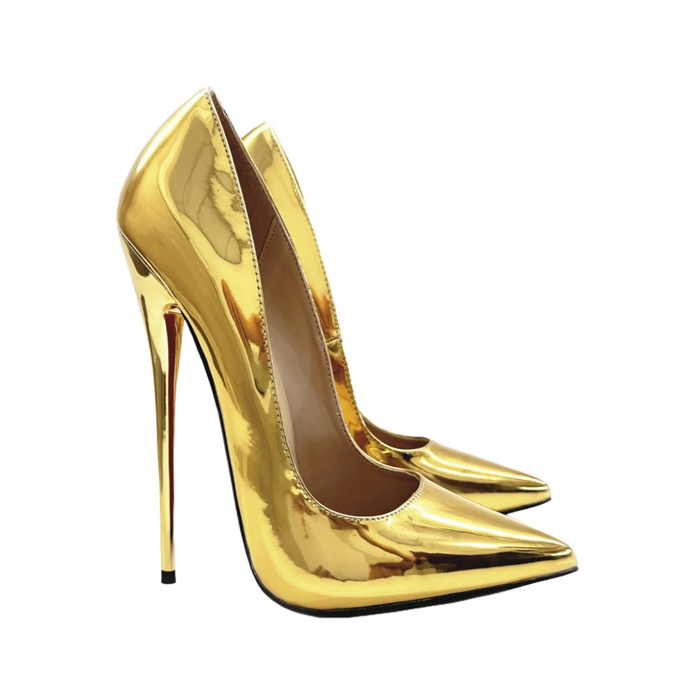 Metallic Mirror Gold High Heels 16cm Lacquered Heel Pointed Toe Heels Sexy Style Extreme Stilettos Slip on Handmade High Heels
Metallic Mirror Gold High Heels 16cm Lacquered Heel Pointed Toe Heels Sexy Style Extreme Stilettos Slip on Handmade High Heels