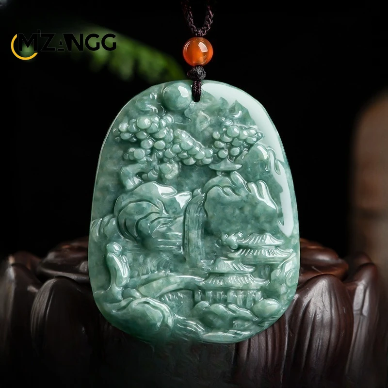 Natural A-goods Jadeite Bean Green Figure Landscape Pendant Hand-carved Exquisite Fashion Ice Necklaces Men & Women Holiday Gift
Natural A-goods Jadeite Bean Green Figure Landscape Pendant Hand-carved Exquisite Fashion Ice Necklaces Men & Women Holiday Gift