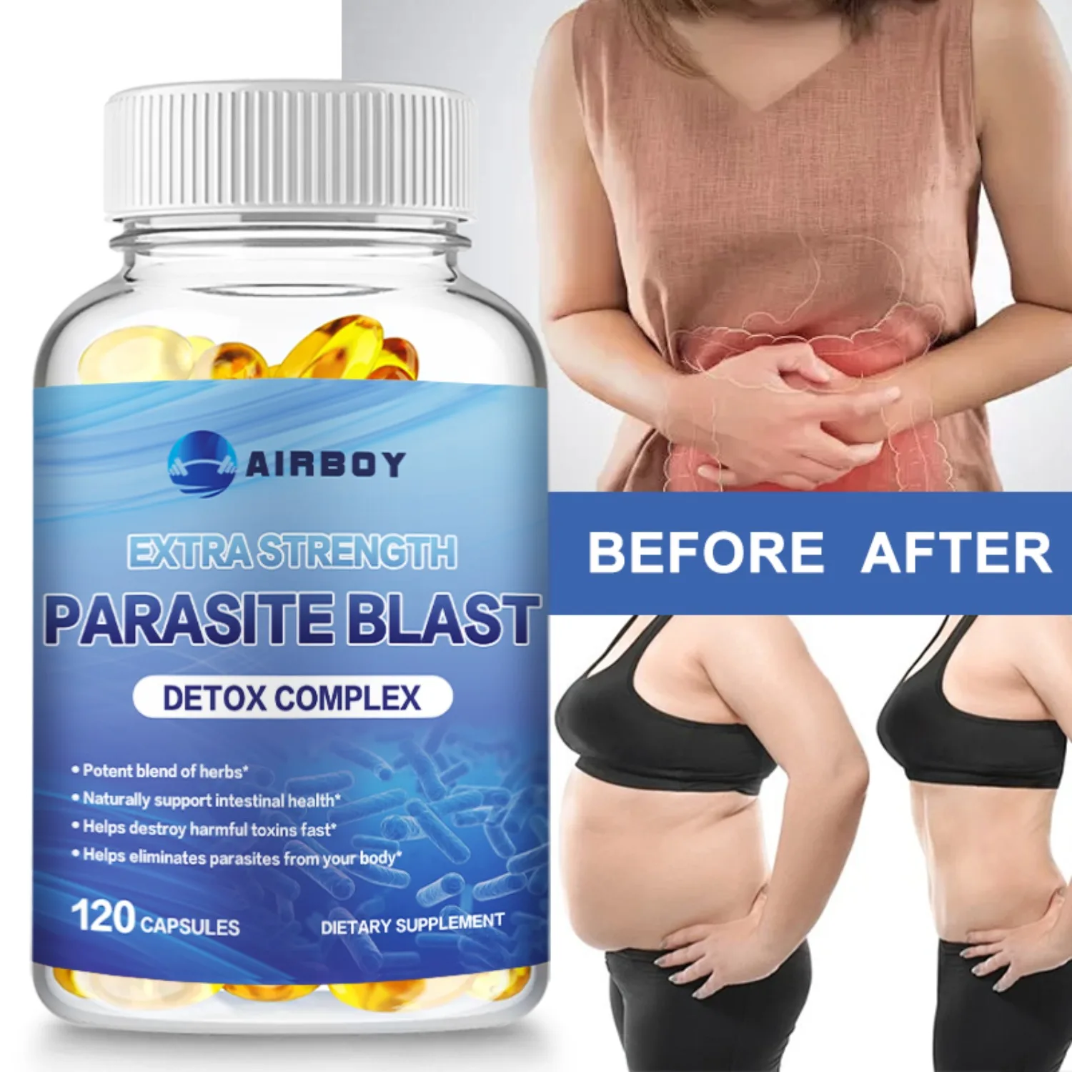 Parasite Blast - with Cranberry, Garlic Extract, Black Walnut Hull, Wormwood, Premium Formula - 120 Capsules
Parasite Blast - with Cranberry, Garlic Extract, Black Walnut Hull, Wormwood, Premium Formula - 120 Capsules