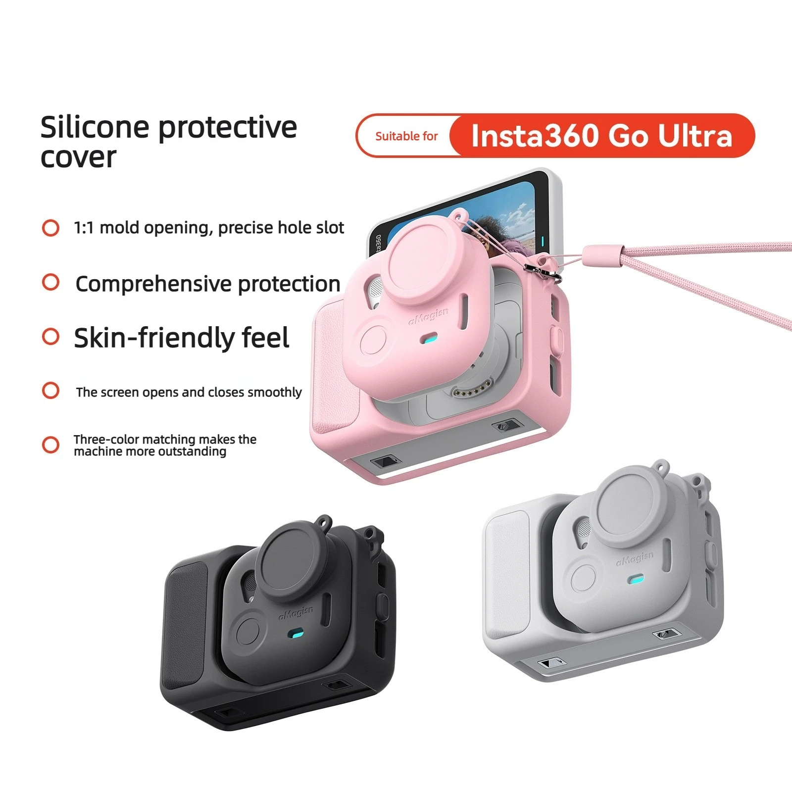 Shockproof Silicone Case For Insta360 GO Ultra Action Camera Full Protection Cover With Lens Protective Film Camera Accessories
Shockproof Silicone Case For Insta360 GO Ultra Action Camera Full Protection Cover With Lens Protective Film Camera Accessories
