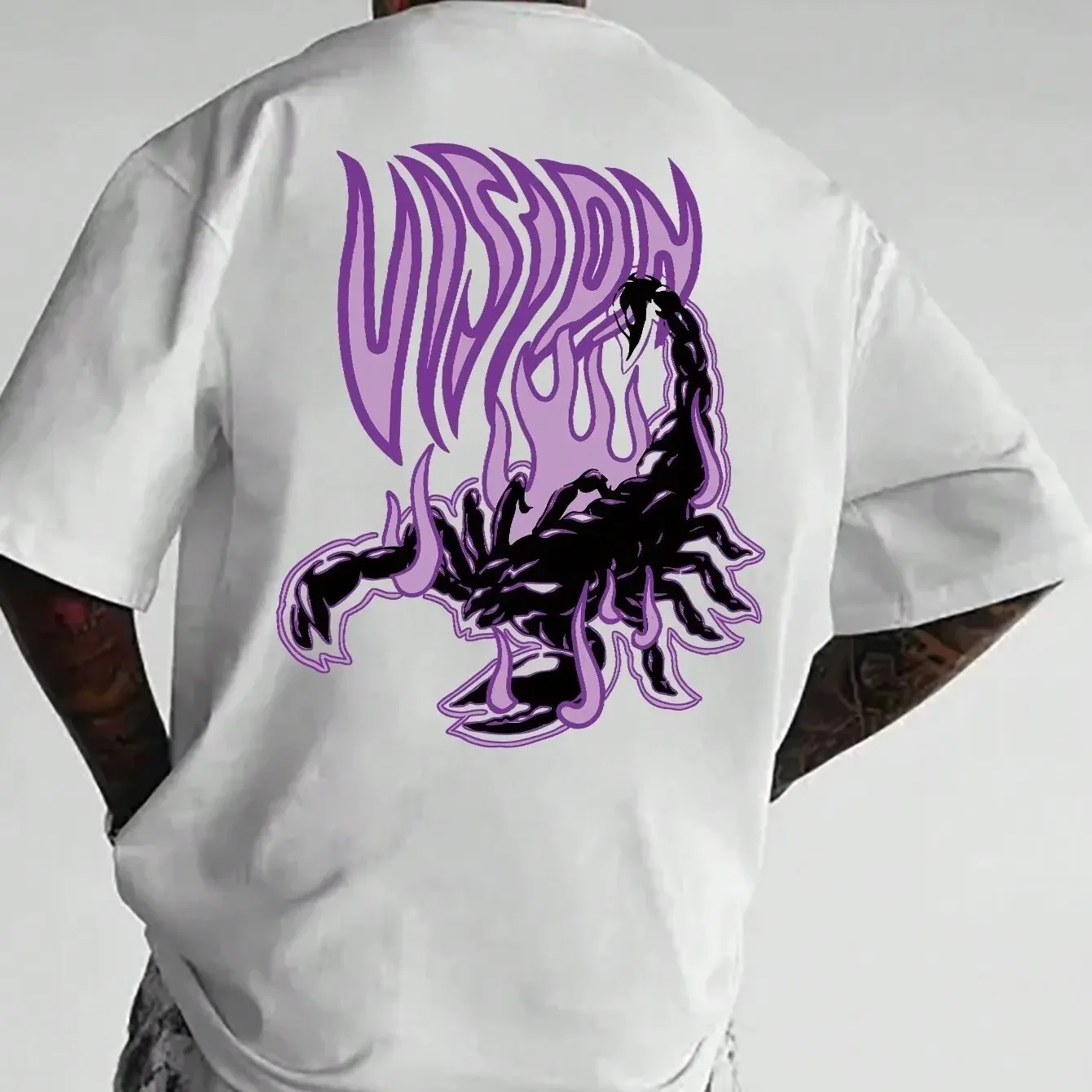 Cool Scorpion Print T-shirt for Men in Summer 100% Cotton Breathable Loose Street Fashion T-shirt Round Neck Short Sleeve Top
Cool Scorpion Print T-shirt for Men in Summer 100% Cotton Breathable Loose Street Fashion T-shirt Round Neck Short Sleeve Top