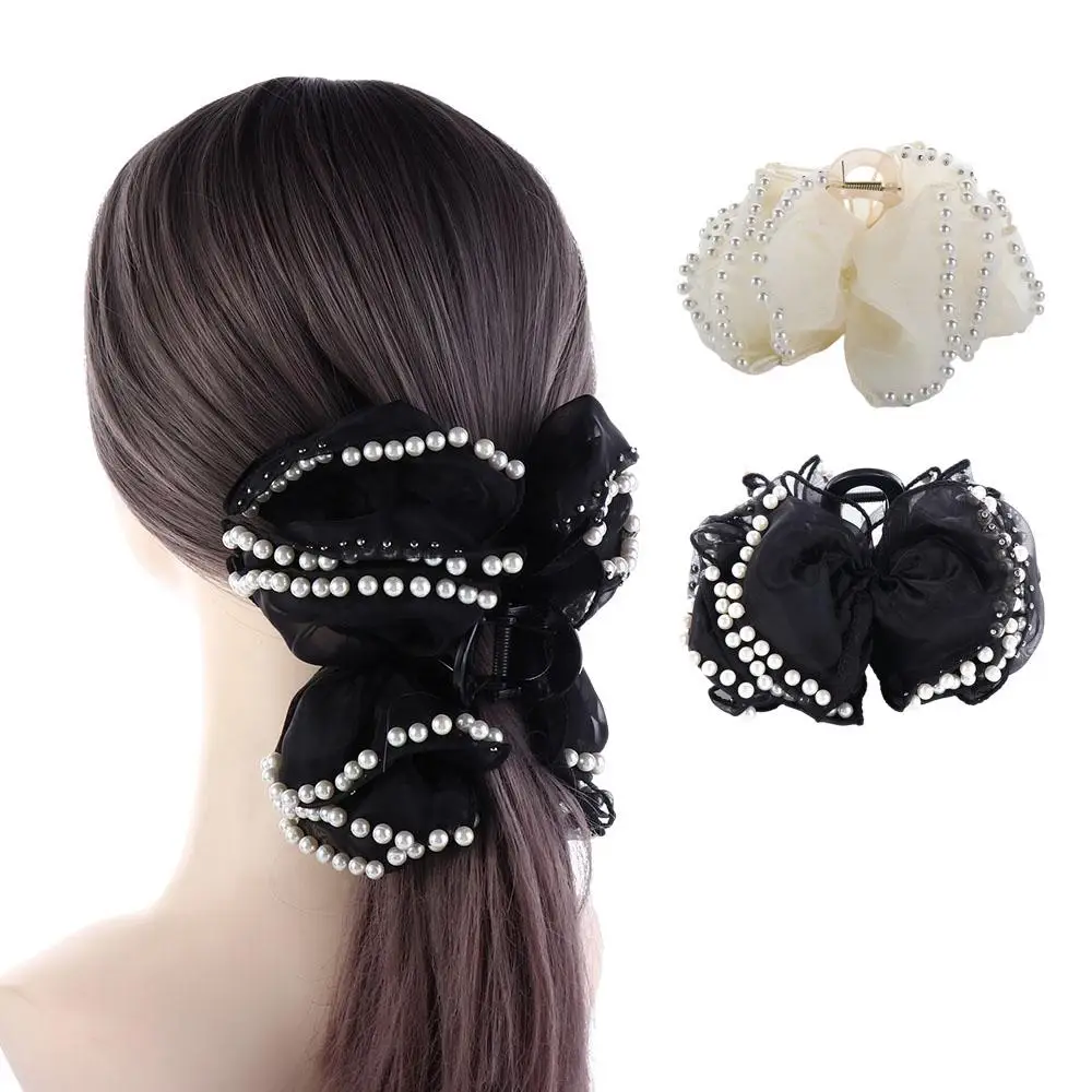Pearl Yarn Bowknot Hair Claw Temperament Fluffy Mesh Mesh Hair Clip Multi-Layer Oversize Bow Shark Clip Daily
Pearl Yarn Bowknot Hair Claw Temperament Fluffy Mesh Mesh Hair Clip Multi-Layer Oversize Bow Shark Clip Daily