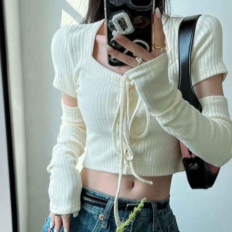 Hotsweet Short Blouse Women Solid Korean Design Sense Square Collar Patchwork Bandage High Waist Sexy Crop Top Oversleeve
Hotsweet Short Blouse Women Solid Korean Design Sense Square Collar Patchwork Bandage High Waist Sexy Crop Top Oversleeve