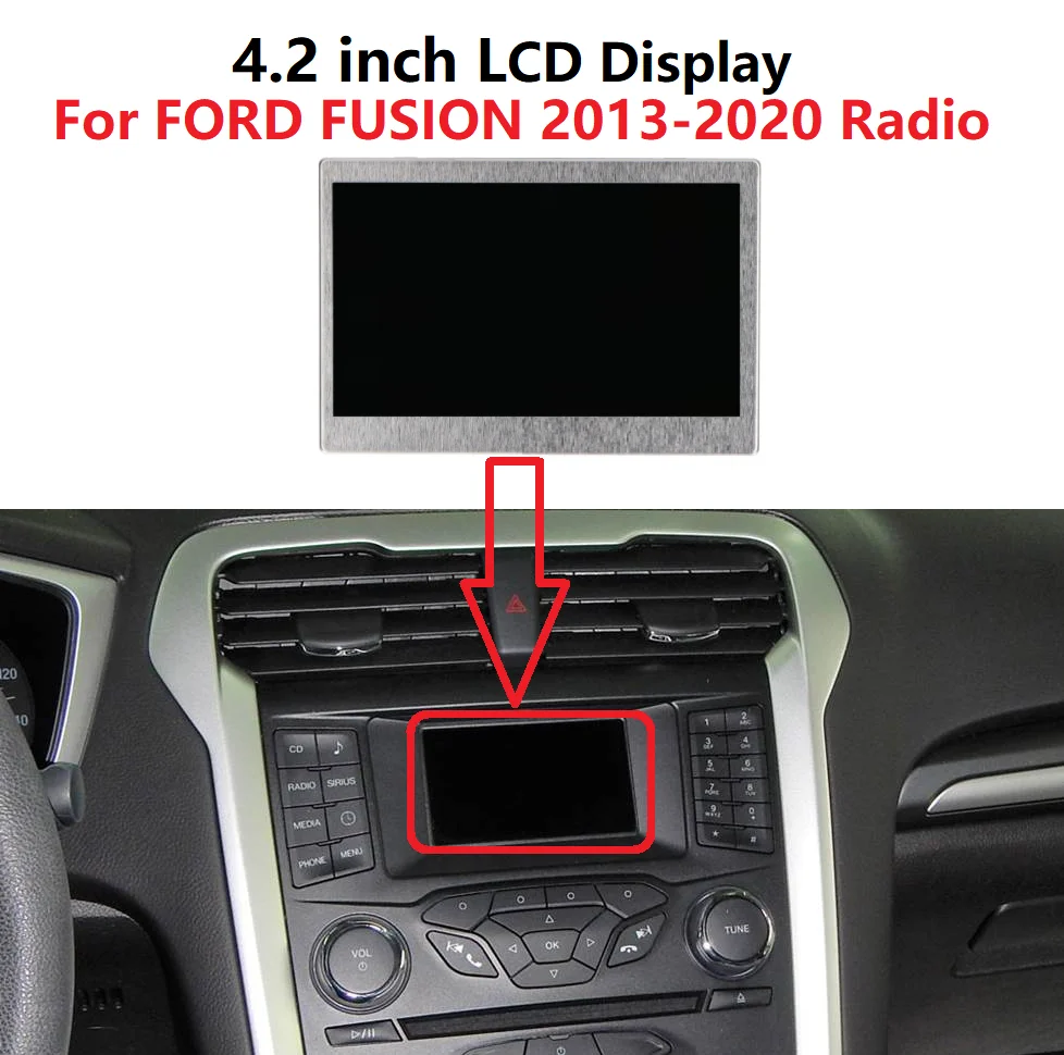 4,2-дюймовый ЖК-дисплей для FORD FUSION 2013-2020, запасные части для радиоэкрана
4,2-дюймовый ЖК-дисплей для FORD FUSION 2013-2020, запасные части для радиоэкрана