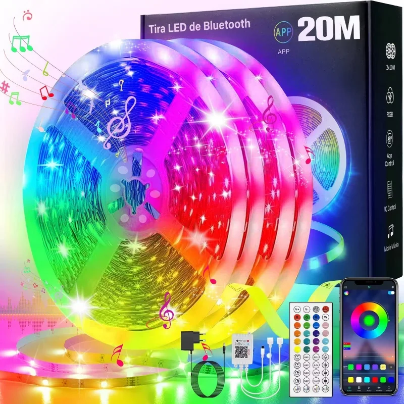 2M-20M USB LED Strip Lights APP Control Color Changing 5050 RGB LED Light Flexible Lamp Tape for Home Decor TV Backlight Diode
2M-20M USB LED Strip Lights APP Control Color Changing 5050 RGB LED Light Flexible Lamp Tape for Home Decor TV Backlight Diode