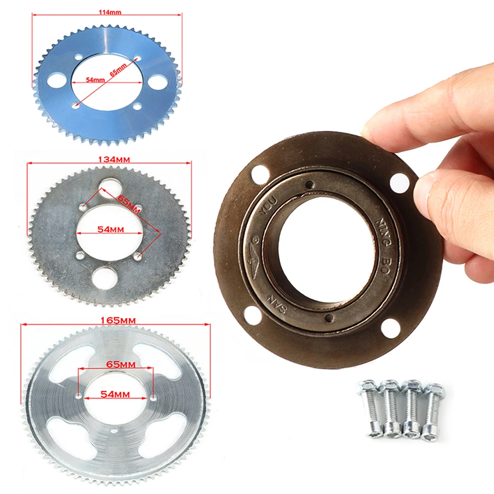 25H 55T/65T/80T Teeth Rear Sprocket Gear With Free Wheel Ratcheting Adapter Kit For Electric Bicycles Go Kart Scooter Mini Bike
25H 55T/65T/80T Teeth Rear Sprocket Gear With Free Wheel Ratcheting Adapter Kit For Electric Bicycles Go Kart Scooter Mini Bike