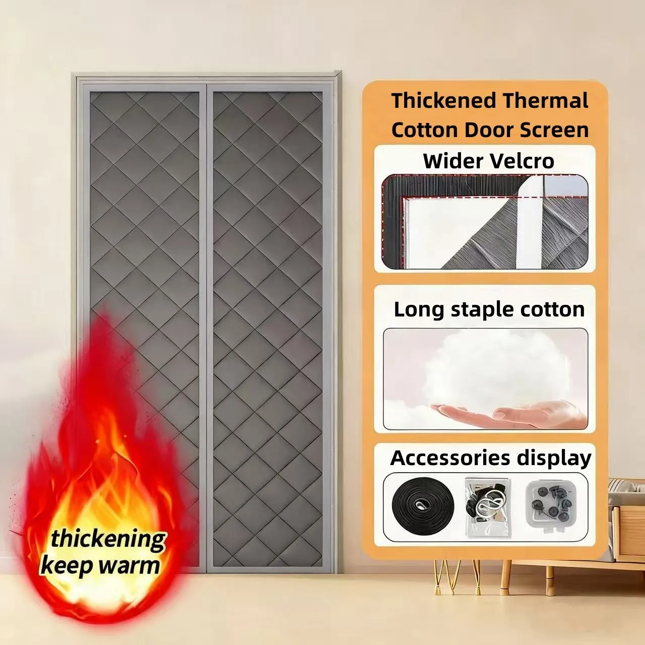 Waterproof Coldproof Door Screen Thicken Door Cutain with Cotton Warm Self-Closing Magnetic Screen Door in Winter for Household
Waterproof Coldproof Door Screen Thicken Door Cutain with Cotton Warm Self-Closing Magnetic Screen Door in Winter for Household