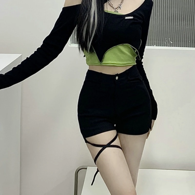 Шорты женские узкие шикарные, закрывающие бедра, бандажный дизайн, универсальная корейская модная уличная одежда, летние пряные девушки, популярные танцы Y2k
Шорты женские узкие шикарные, закрывающие бедра, бандажный дизайн, универсальная корейская модная уличная одежда, летние пряные девушки, популярные танцы Y2k