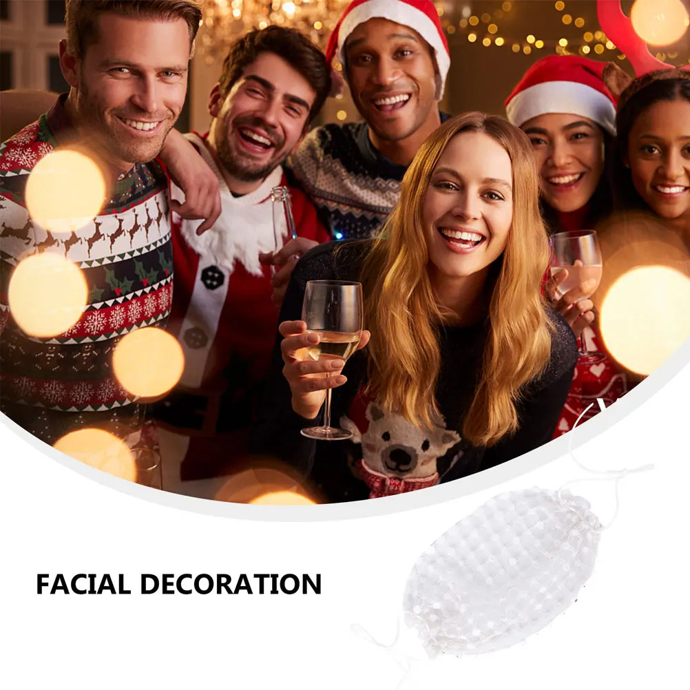 Rhinestone Mask Christmas Face Decorative Veil Jewelry Ornament Cover Mesh Facial Prop Net Yarn
Rhinestone Mask Christmas Face Decorative Veil Jewelry Ornament Cover Mesh Facial Prop Net Yarn