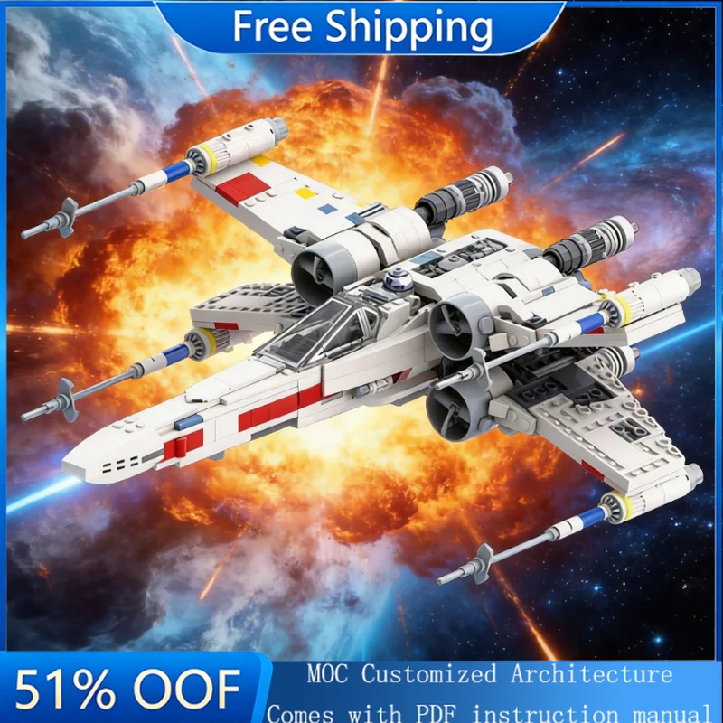 New 920 PCS MOC Star Battle X-Wing Interstellar Combat Aircraft Model Building Blocks Brick Creative Assembly Gifts For Children
New 920 PCS MOC Star Battle X-Wing Interstellar Combat Aircraft Model Building Blocks Brick Creative Assembly Gifts For Children