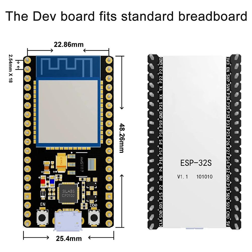 Well Made-ESP32 ESP-32S Nodemcu-32S ESP-WROOM-32 Development Board 2.4 Ghz Wifi And Bluetooth Dual Cores Microcontroller
Well Made-ESP32 ESP-32S Nodemcu-32S ESP-WROOM-32 Development Board 2.4 Ghz Wifi And Bluetooth Dual Cores Microcontroller