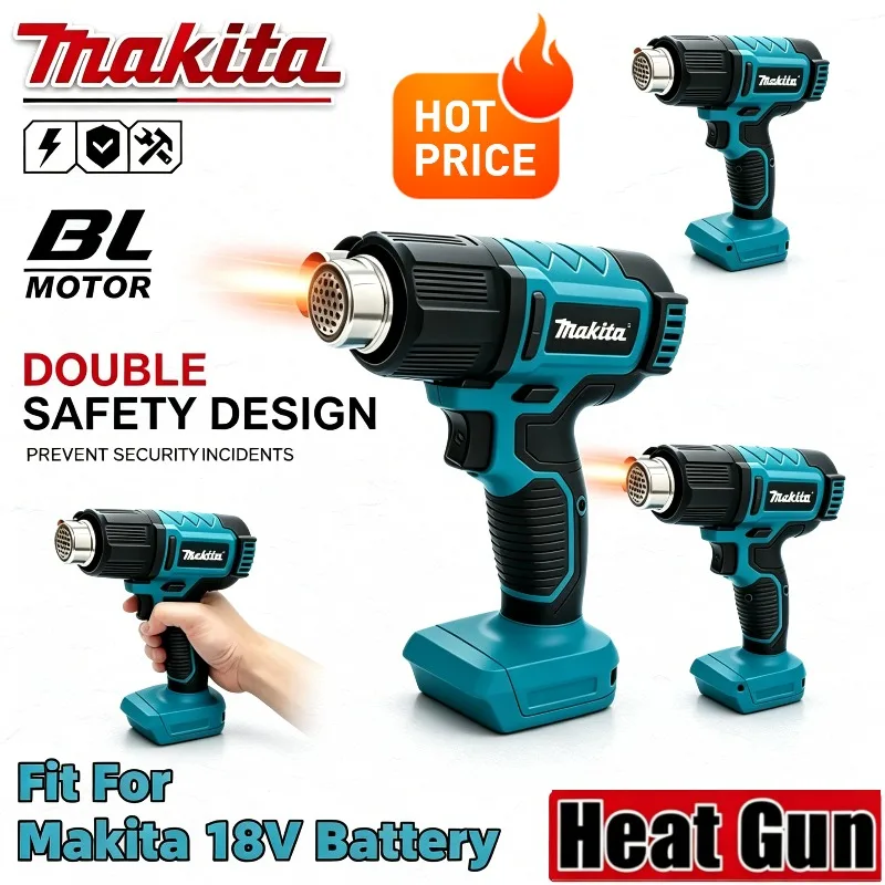 Makita Handheld Hot Air Gun – 550°C Temperature Control, With LED Display, Soldering Thermal Blower Tool & Heat Gun
Makita Handheld Hot Air Gun – 550°C Temperature Control, With LED Display, Soldering Thermal Blower Tool & Heat Gun