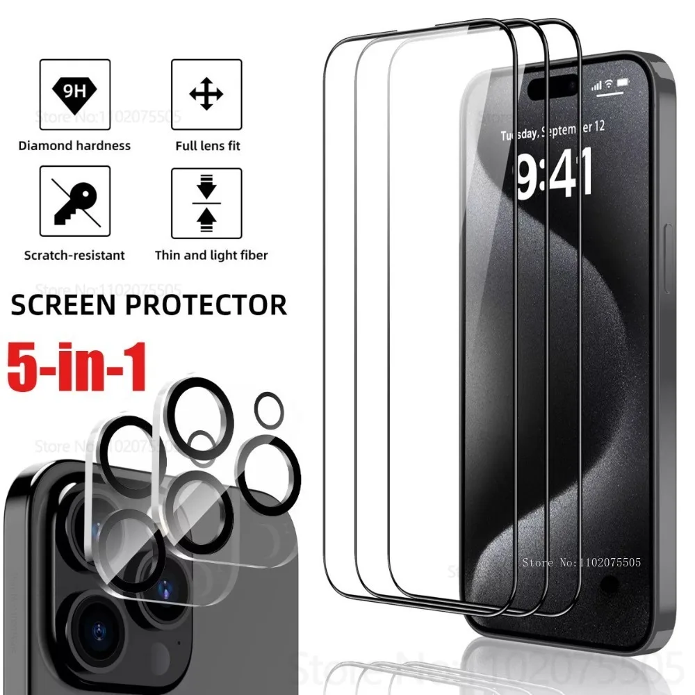 【3+2】3Pack HD Clear Tempered Glass Screen Protector for IPhone 12 13 14 15 16 Promax 11 Pro 14 Plus+2Pack Camera Lens Protection
【3+2】3Pack HD Clear Tempered Glass Screen Protector for IPhone 12 13 14 15 16 Promax 11 Pro 14 Plus+2Pack Camera Lens Protection