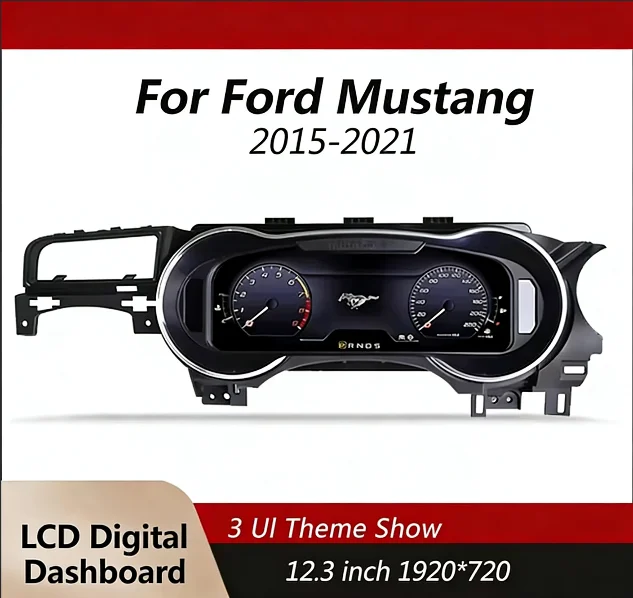 12.3-inch digital instrument cluster For Ford Mustang 2015-2021 odometer tachometer instrument cluster IOS Carplay support
12.3-inch digital instrument cluster For Ford Mustang 2015-2021 odometer tachometer instrument cluster IOS Carplay support