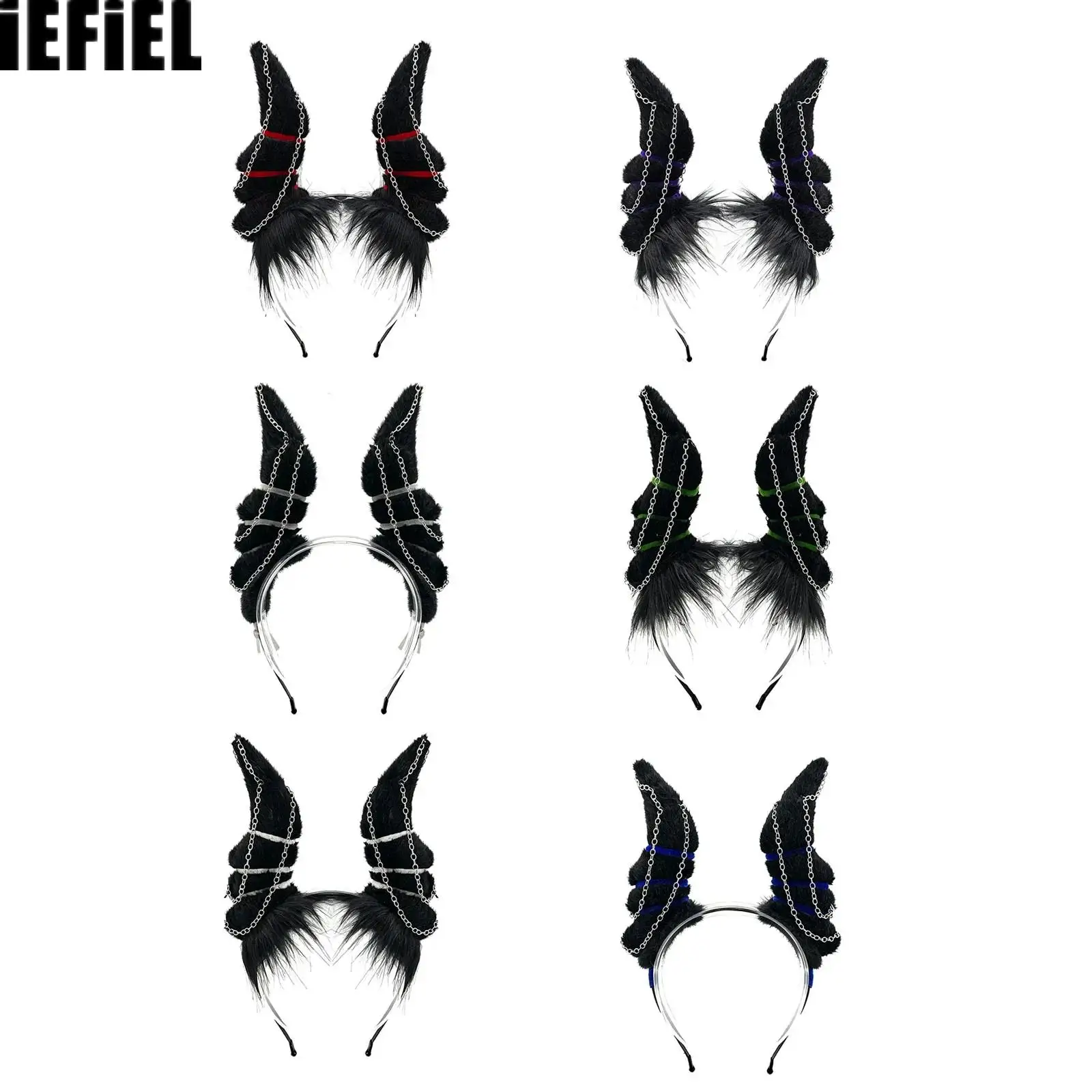 Chain-Decorated Demon Horns Furry Headband Costume Accessaries for Halloween Cosplay Themed Party Masquerade
Chain-Decorated Demon Horns Furry Headband Costume Accessaries for Halloween Cosplay Themed Party Masquerade